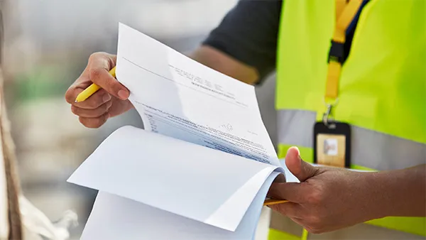 Licensed customs broker preparing clearance documents